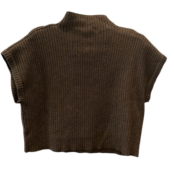 EUC Entro Black Boxy Crop Short Sleeve Sweater Size S - Picture 4 of 7